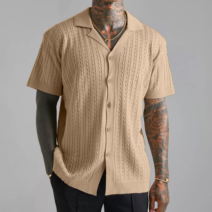 Men's buttoned shirt – Soft Knit – Relaxed Fit – Short Sleeves