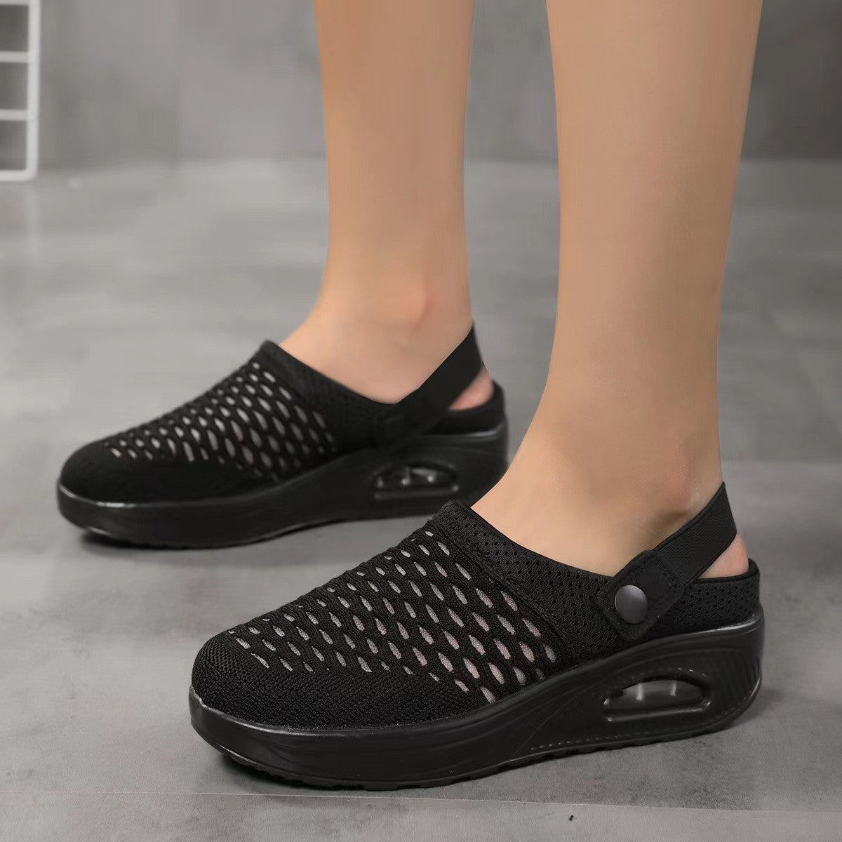 Women's sandals – Slip-on comfort – Breathable fabric – Air-cushioned sole