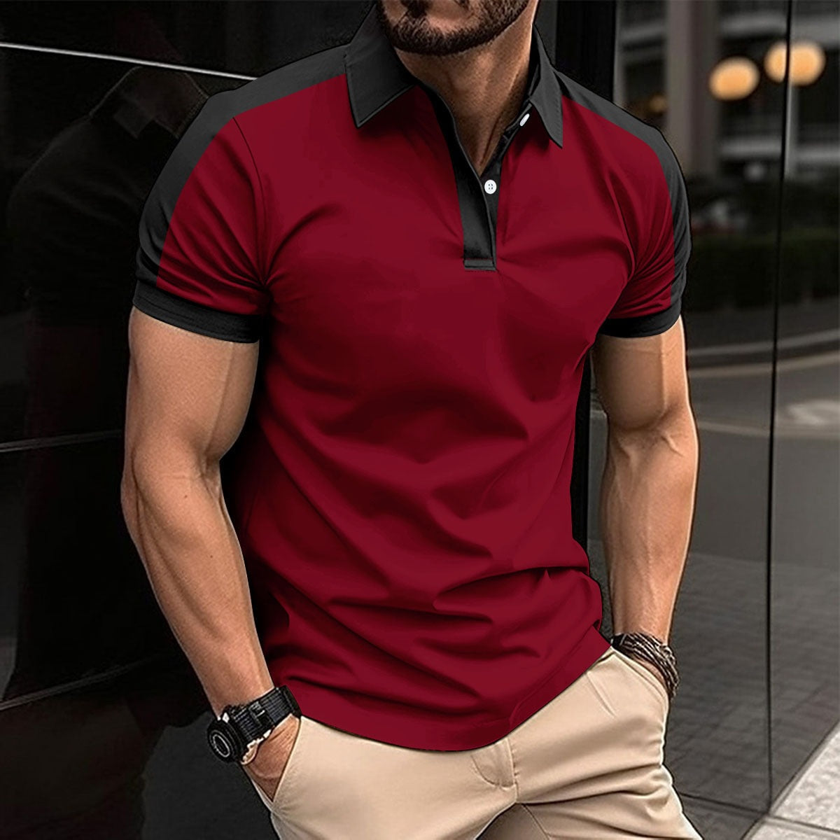 Men's polo – Slim fit – Natural fibers – Stylish contrasting collar