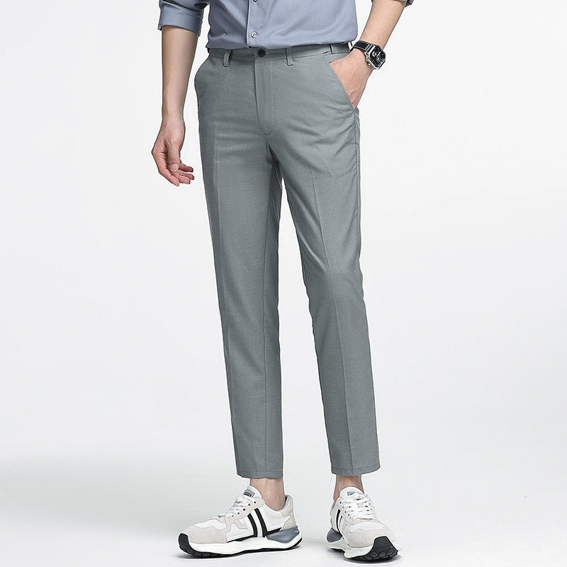 Men's Cropped Pants – Slim Fit – Lightweight Breathable Fabric – Modern Casual Style