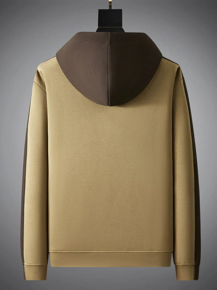 Men's Hoodie - Knit Fabric - Relaxed Fit - Long Sleeves - Two-Tone Hood