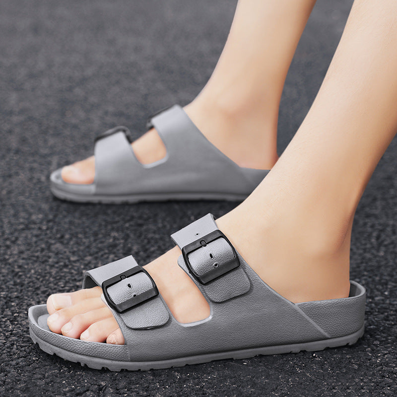 Men's sandals – Open toe – Thick sole – Adjustable buckle straps