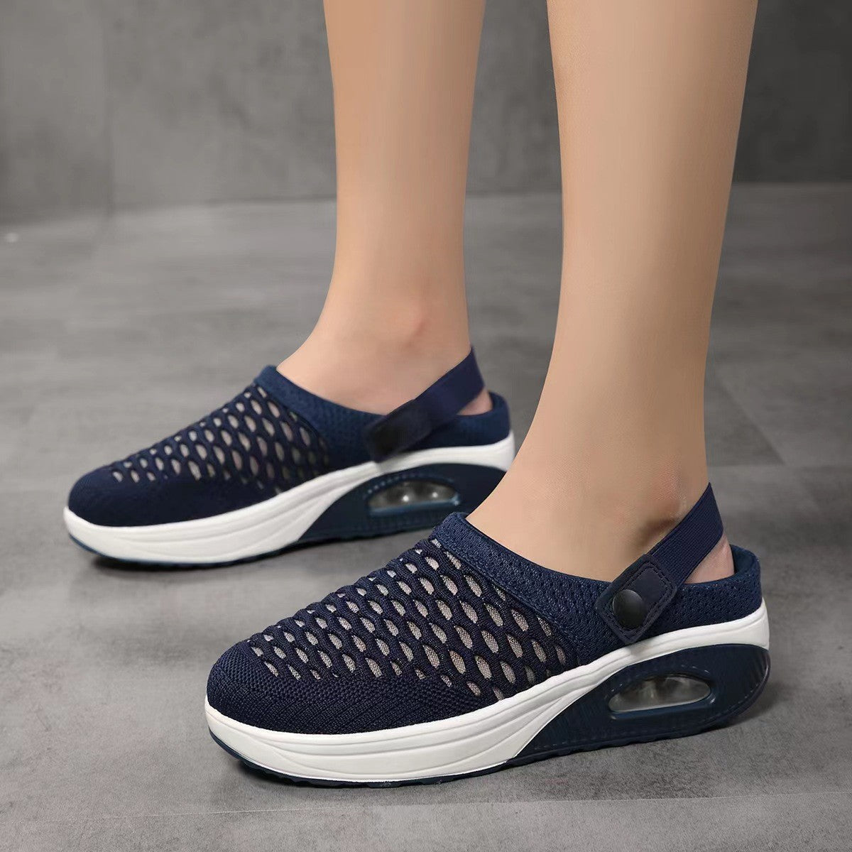 Women's sandals – Slip-on comfort – Breathable fabric – Air-cushioned sole