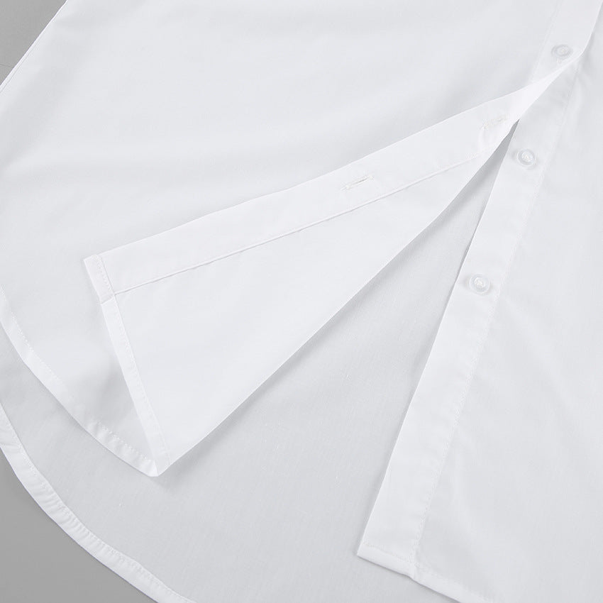 Chemise femme – Coupe oversize – Coton mélangé respirant – Manches longues