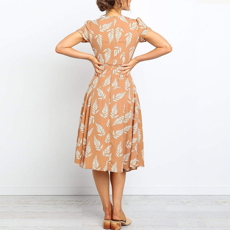 Women's midi dress – Short sleeves – Breathable fabric