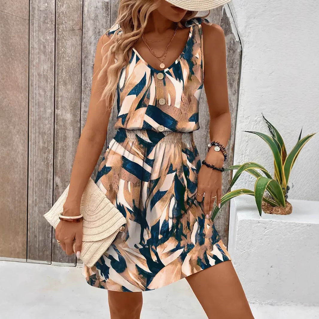Women's Tank Dress – Geometric Print – Relaxed Fit