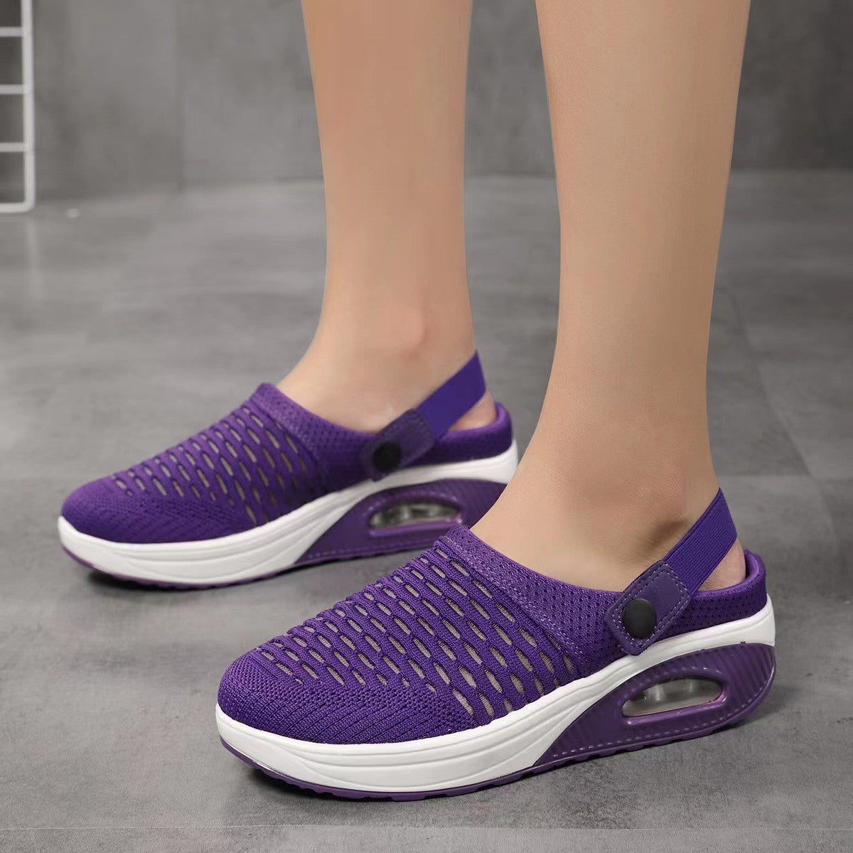 Women's sandals – Slip-on comfort – Breathable fabric – Air-cushioned sole
