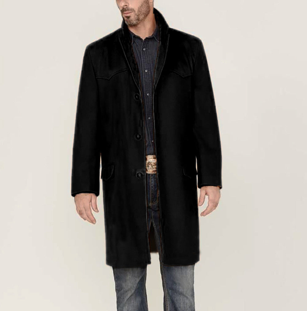 Men's coat – Slim fit – Wool – Knee length – Notched lapel – Flap pockets