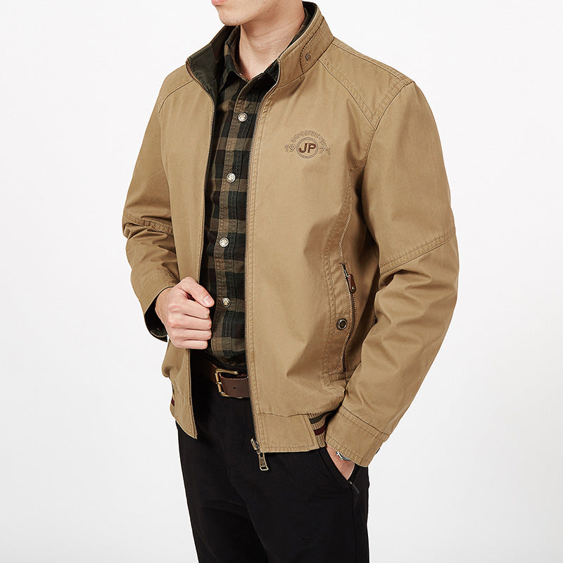 Men's jacket – Regular fit – Breathable fabric – Reversible – Zipped stand-up collar