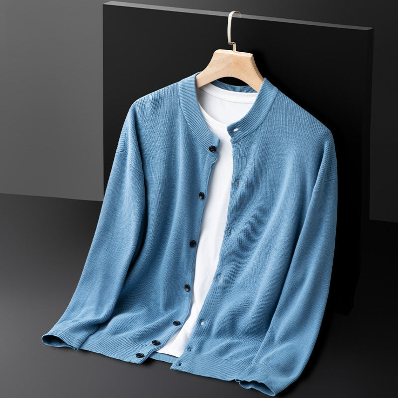 Gilet homme – Coupe slim – Maille coton – Boutonnage classique – Finitions côtelées