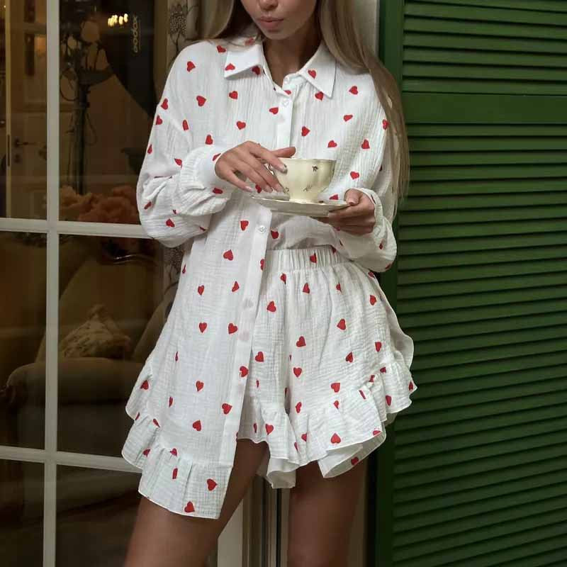 Ensemble Détente Femme – Coupe Décontractée – Tissu Respirant – Chemise Longue & Short
