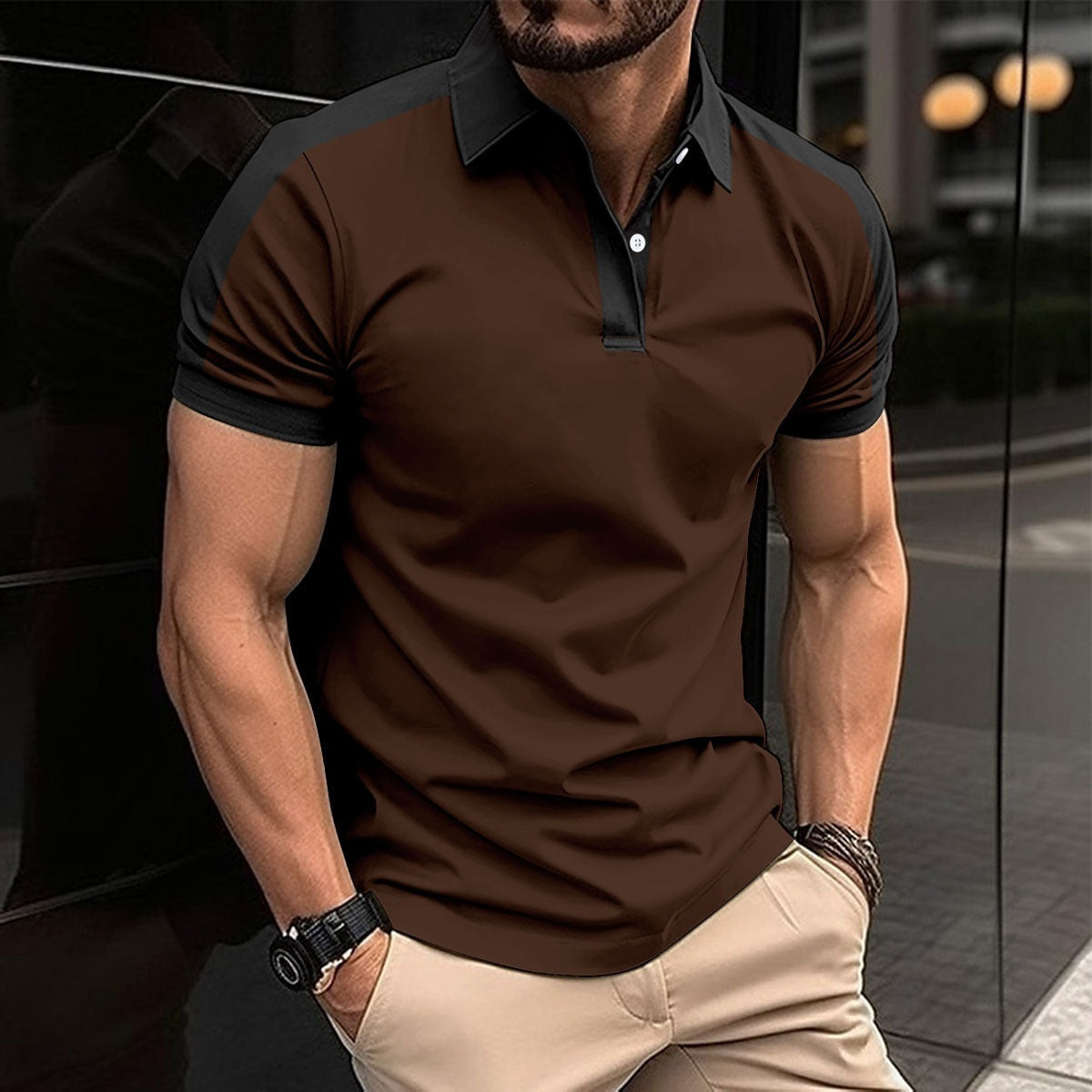 Men's polo – Slim fit – Natural fibers – Stylish contrasting collar