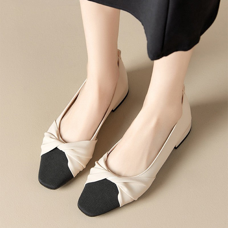 Chaussures femme à talon bas – Bout pointu – Bride torsadée élégante
