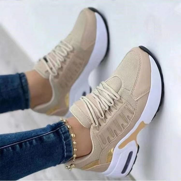Chaussures de sport femme – Talon compensé – Maille respirante – Lacets confortables