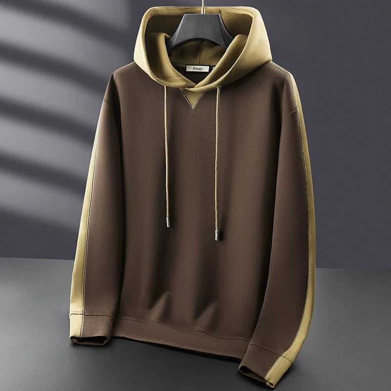 Men's Hoodie - Knit Fabric - Relaxed Fit - Long Sleeves - Two-Tone Hood