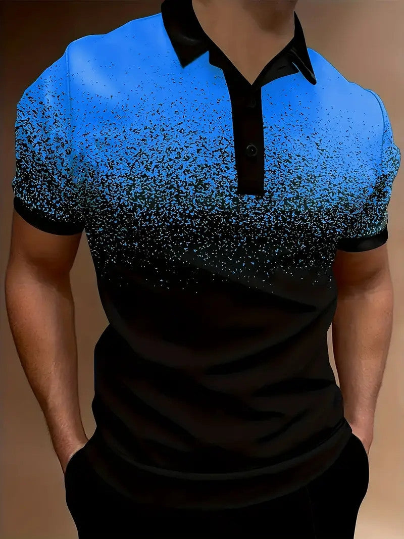 Men's polo – Slim fit – Gradient print – Comfortable breathable fabric