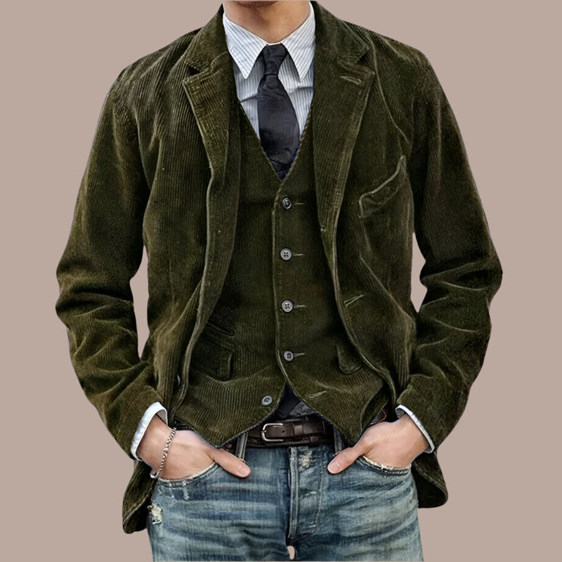 Men's casual blazer – Slim fit – Textured fabric – Notched lapel – 2 buttons