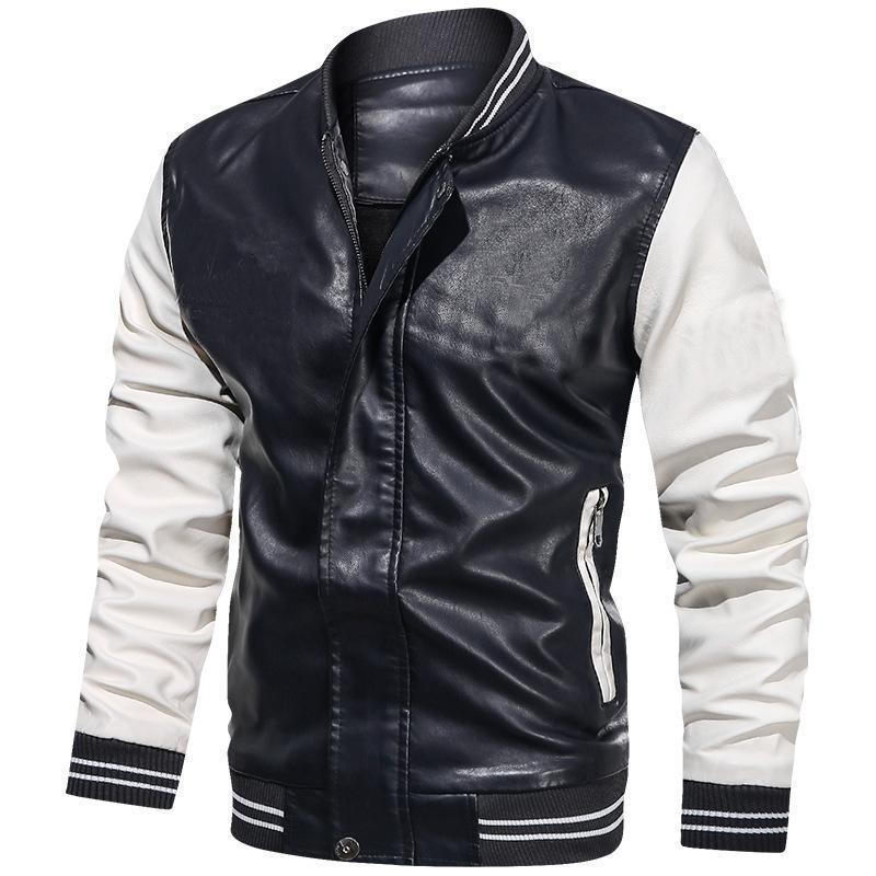 Veste homme casual – Coupe classique – Finition lisse – Col montant – Poches zippées