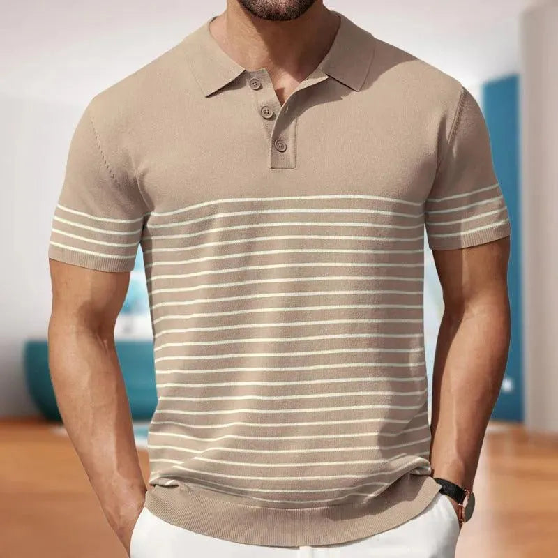 Men's polo – Soft knit – Classic fit – Short sleeves – Casual striped style