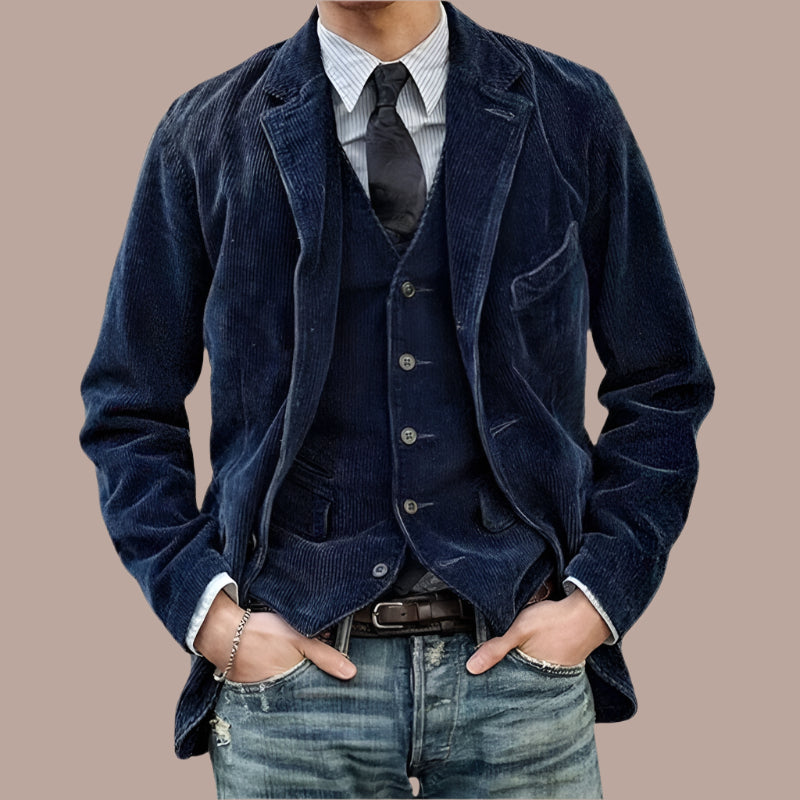 Men's casual blazer – Slim fit – Textured fabric – Notched lapel – 2 buttons