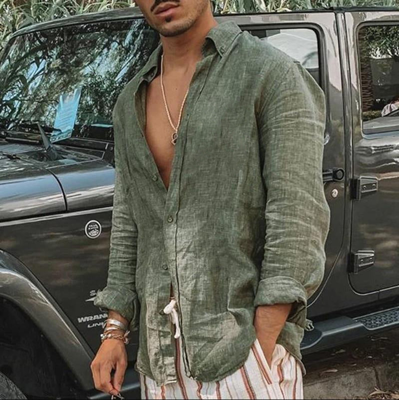 Men's shirt – Natural fibers – Relaxed fit – Casual long sleeves