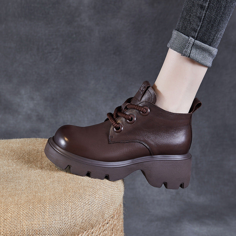 Boots Femme – Montantes à Lacets – Semelle Chunky Antidérapante