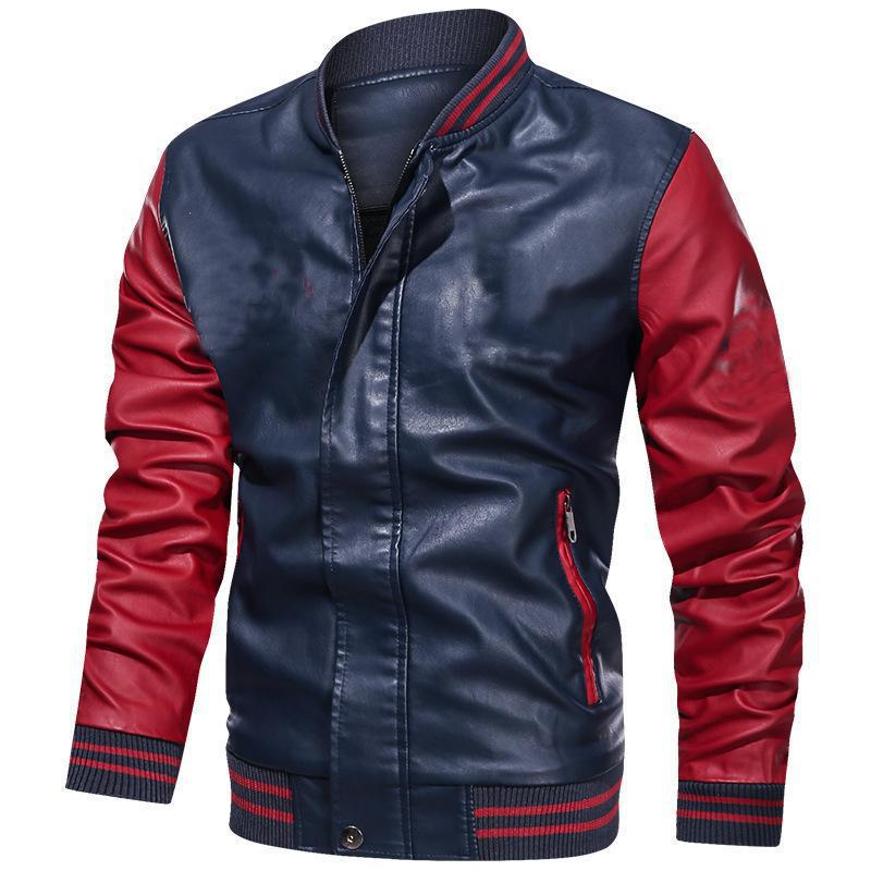 Veste homme casual – Coupe classique – Finition lisse – Col montant – Poches zippées