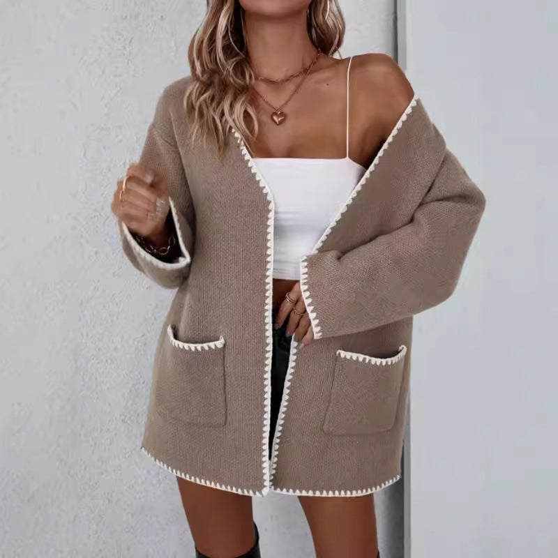 Gilet Femme – Coupe Oversize – Ouvert Devant – Poches Pratiques