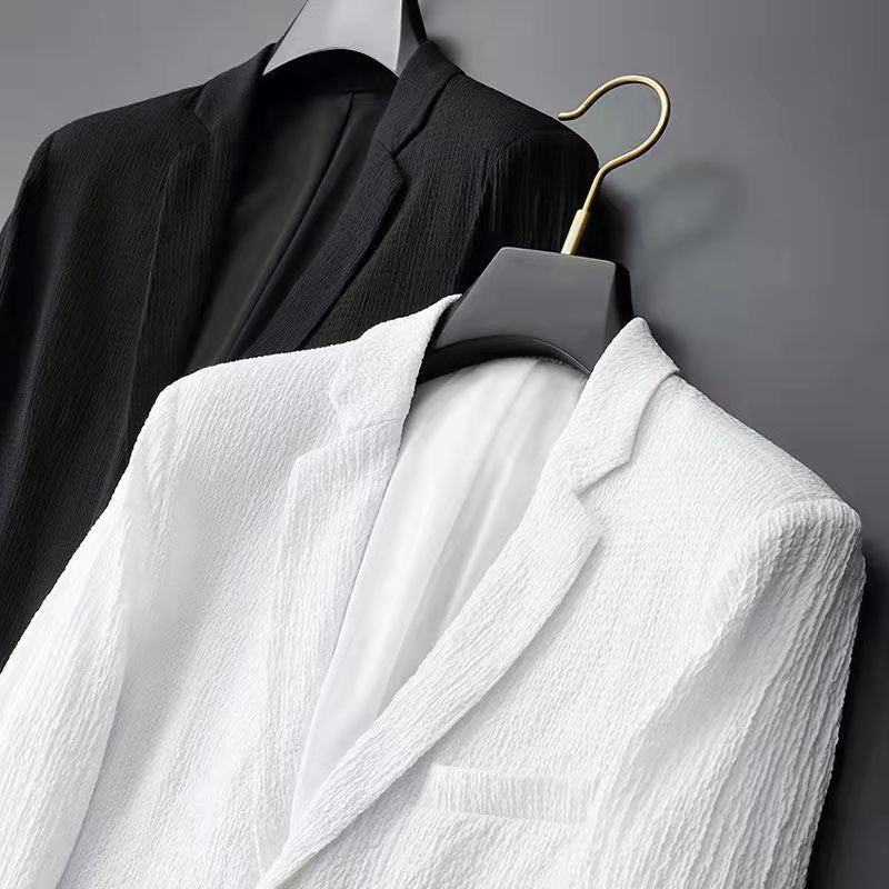 Men's suit – Slim blazer and regular pants – Breathable fabric – Casual chic style
