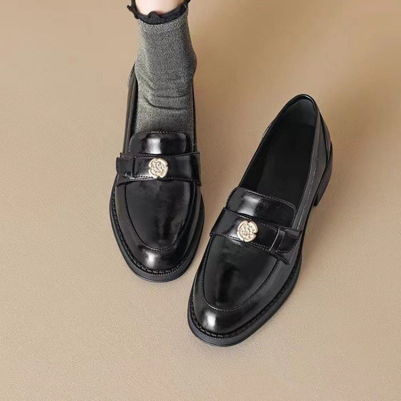 Mocassins femme – Bout rond – Bride penny détail doré – Semelle épaisse