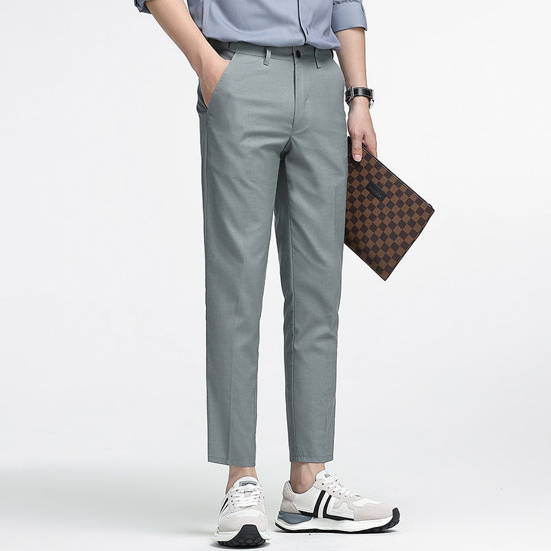 Men's Cropped Pants – Slim Fit – Lightweight Breathable Fabric – Modern Casual Style
