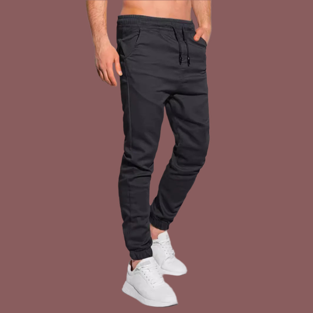 Men's Jogging Pants – Slim Fit – Soft Knit Fabric – Drawstring Waist – Elasticated Hems