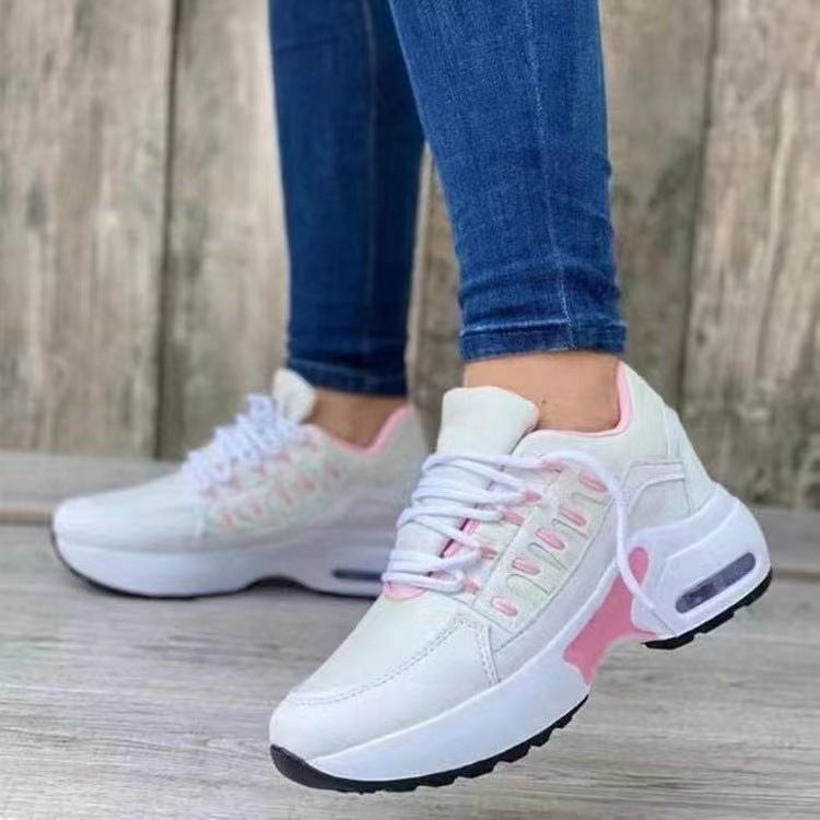 Chaussures de sport femme – Talon compensé – Maille respirante – Lacets confortables