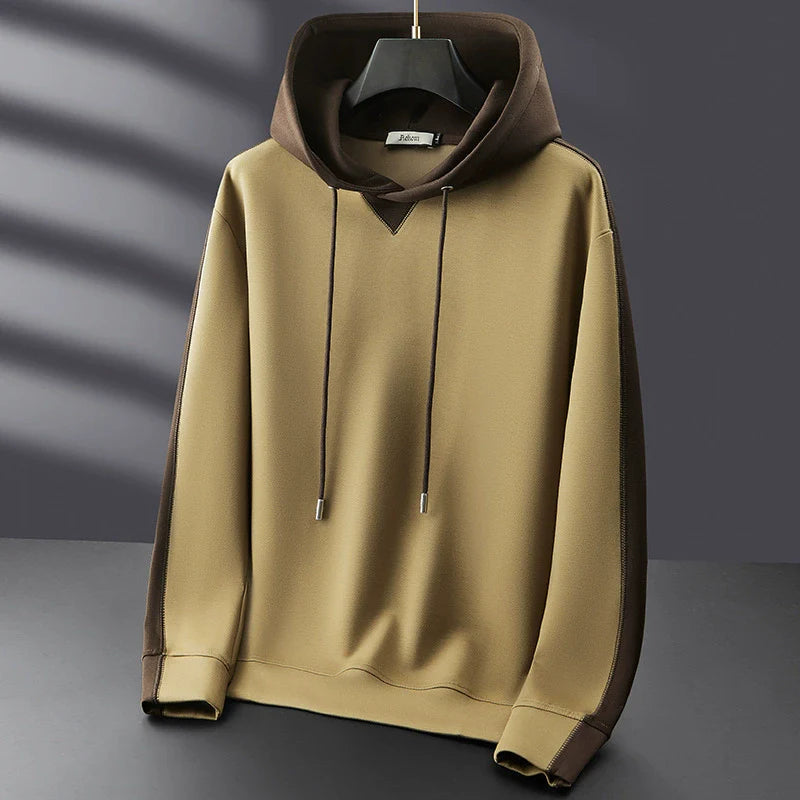 Men's Hoodie - Knit Fabric - Relaxed Fit - Long Sleeves - Two-Tone Hood