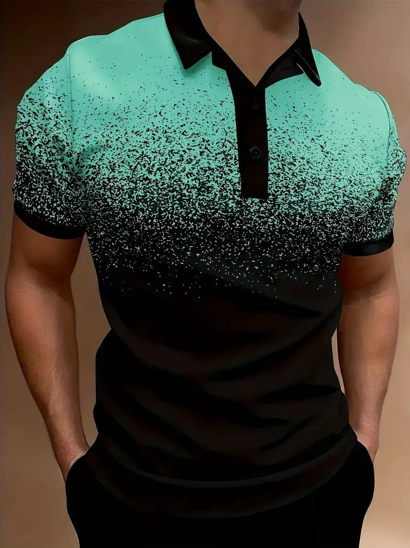 Men's polo – Slim fit – Gradient print – Comfortable breathable fabric