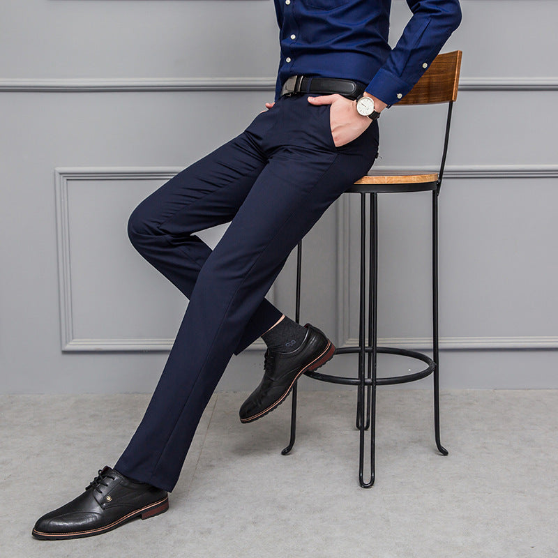 Men's trousers – Slim fit – Stretch fabric – No pleats – Classic length