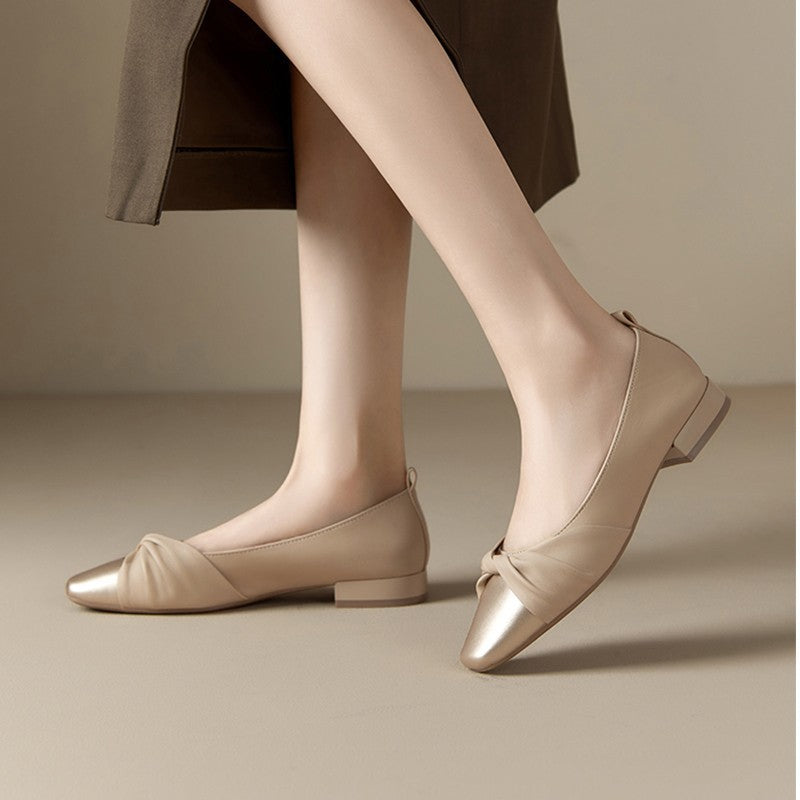 Chaussures femme à talon bas – Bout pointu – Bride torsadée élégante