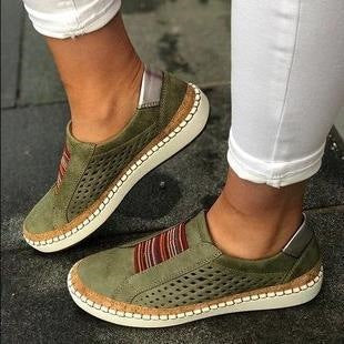 Baskets femme sans lacets – Tissu respirant – Semelle épaisse – Confort décontracté