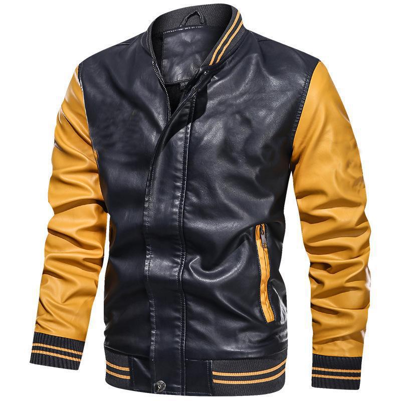 Veste homme casual – Coupe classique – Finition lisse – Col montant – Poches zippées