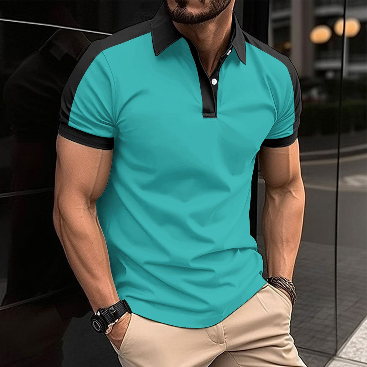 Men's polo – Slim fit – Natural fibers – Stylish contrasting collar