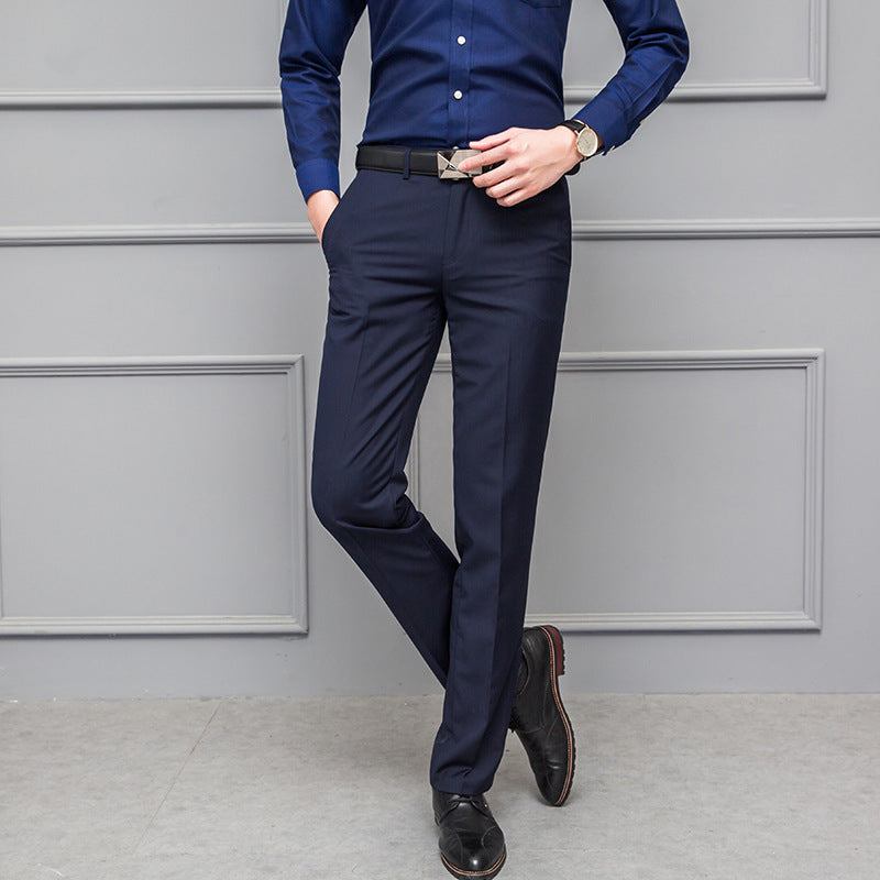 Men's trousers – Slim fit – Stretch fabric – No pleats – Classic length
