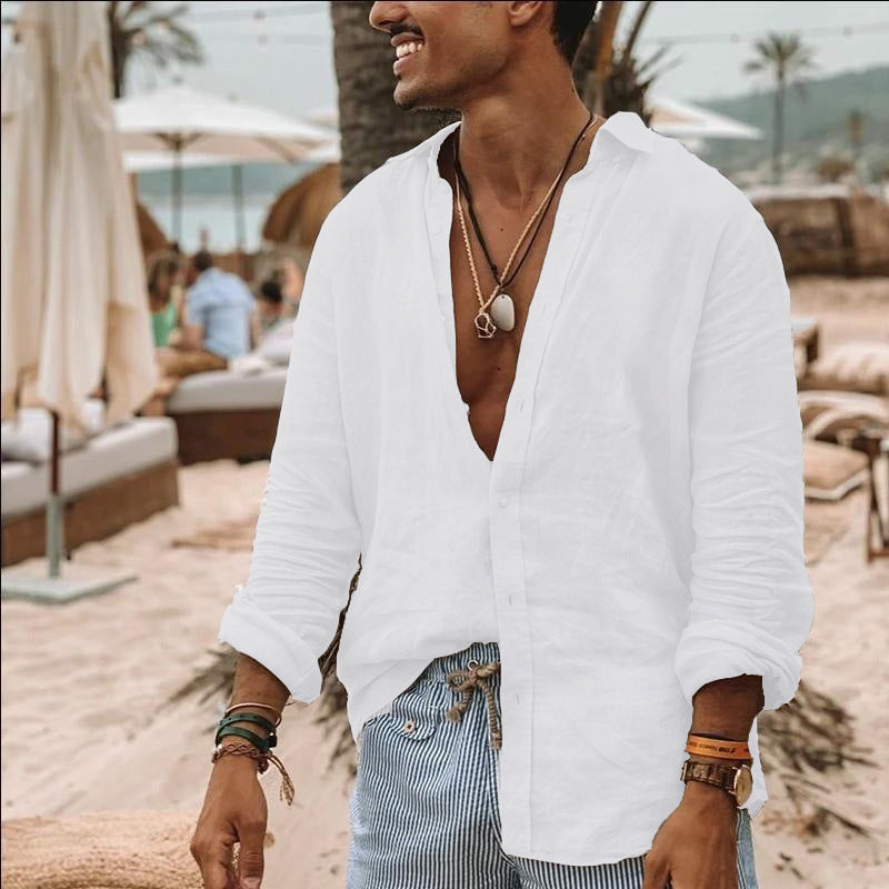 Men's shirt – Natural fibers – Relaxed fit – Casual long sleeves