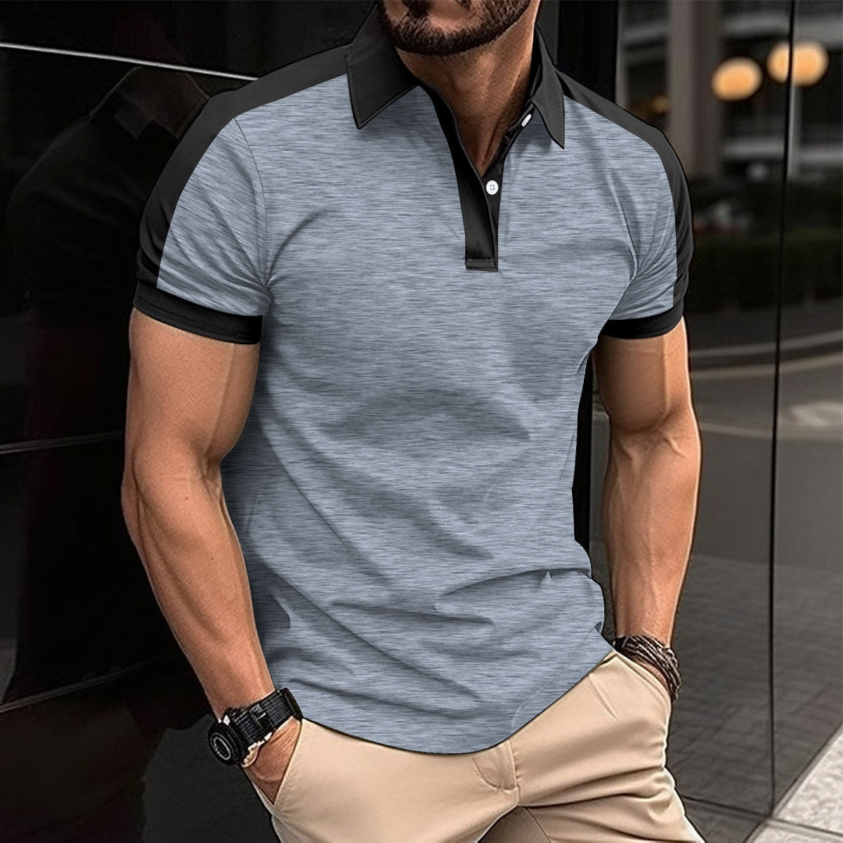 Men's polo – Slim fit – Natural fibers – Stylish contrasting collar