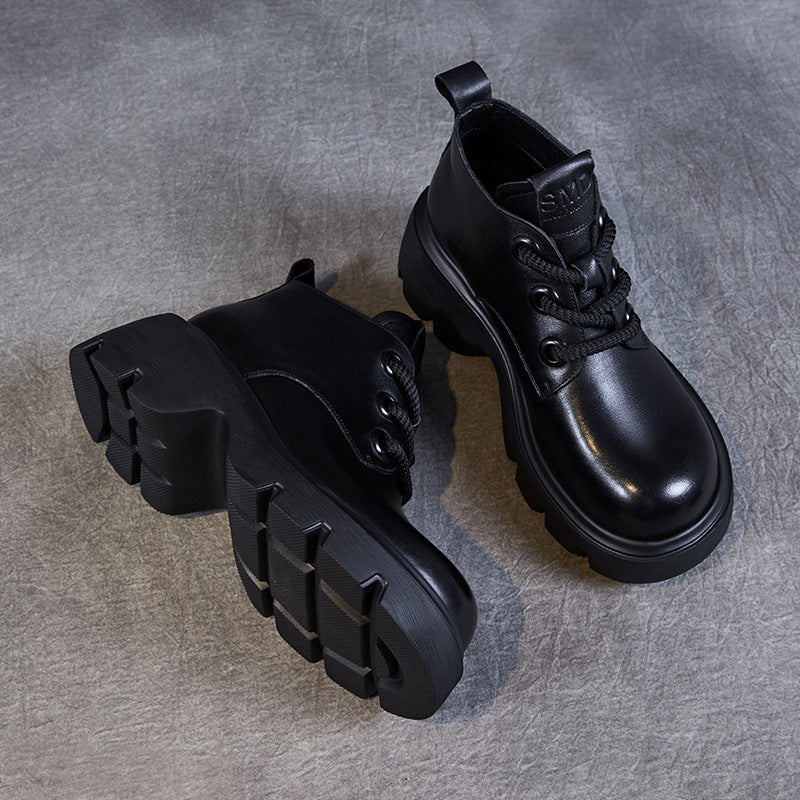 Boots Femme – Montantes à Lacets – Semelle Chunky Antidérapante