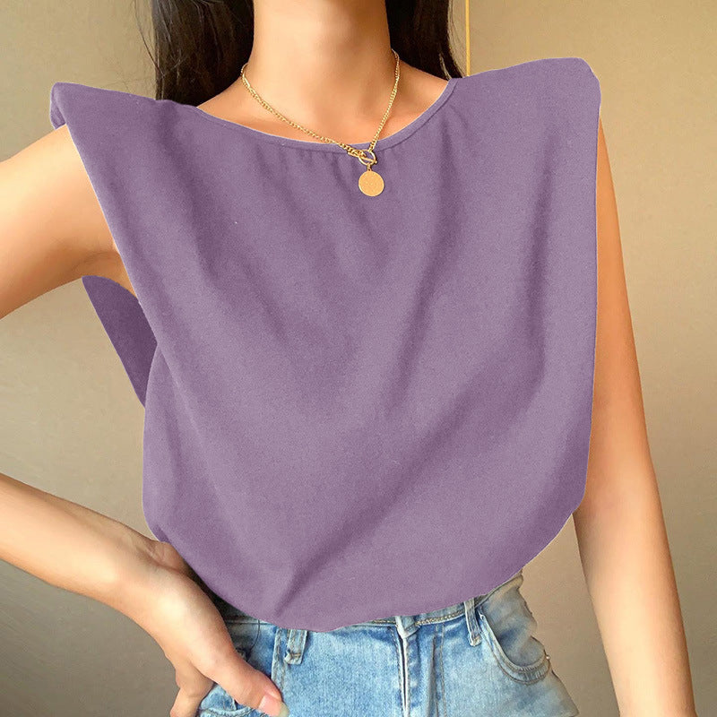 Women's short-sleeve top – Loose fit – Dropped shoulders – Breathable fabric