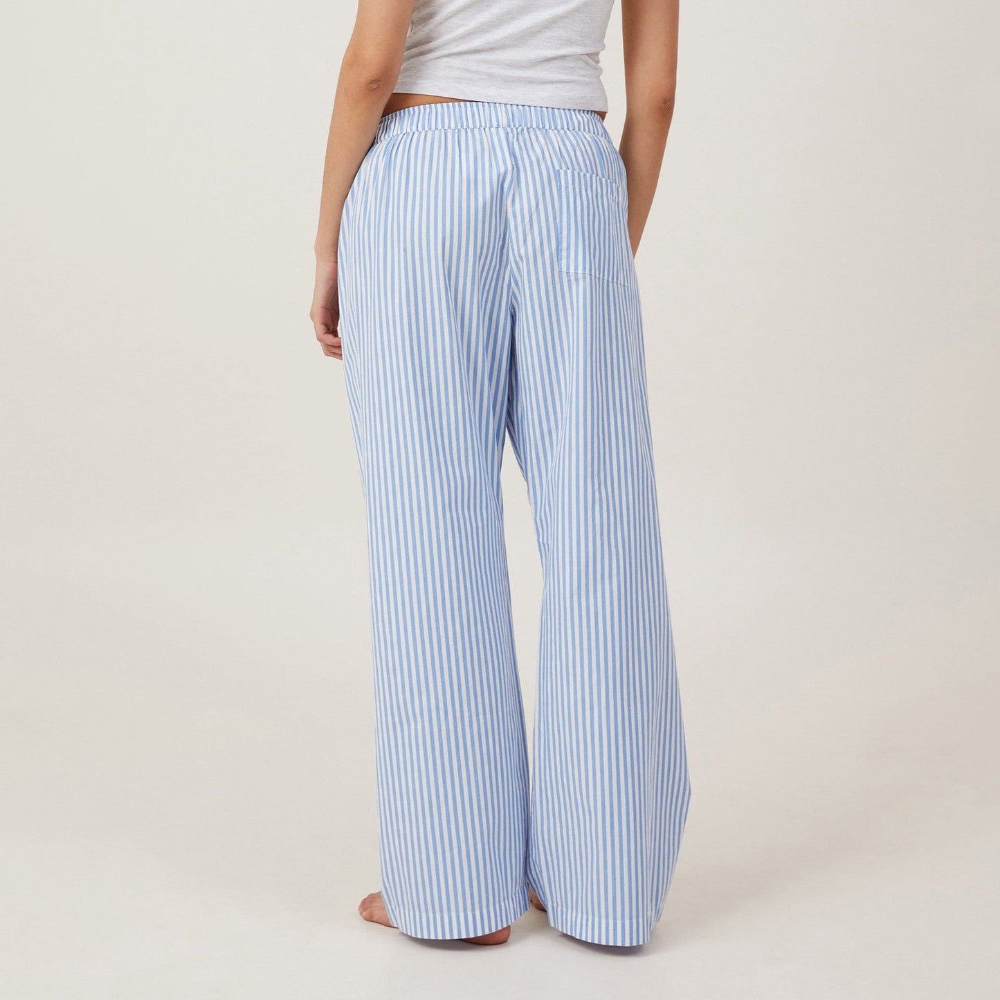 Women's lounge pants – Loose fit – Elastic waistband – Stripes – Breathable fabric
