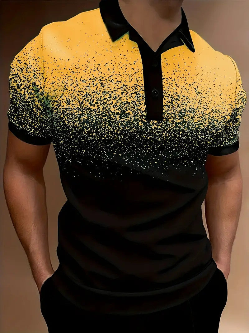 Men's polo – Slim fit – Gradient print – Comfortable breathable fabric
