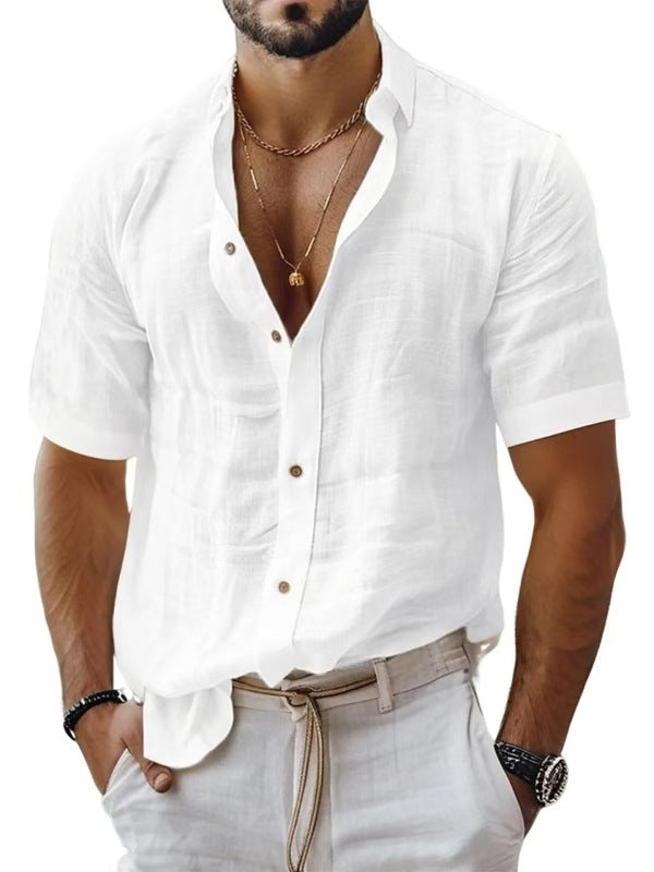 Men's shirt – Relaxed fit – Breathable fabric – Short sleeves – Turn-down collar