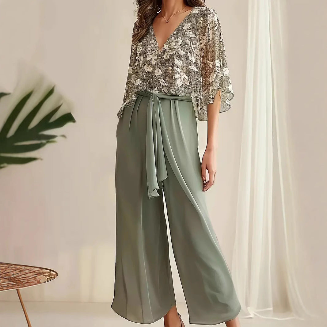 Women's blouse – Relaxed fit – Lightweight breathable fabric – Flowy 3/4 sleeves