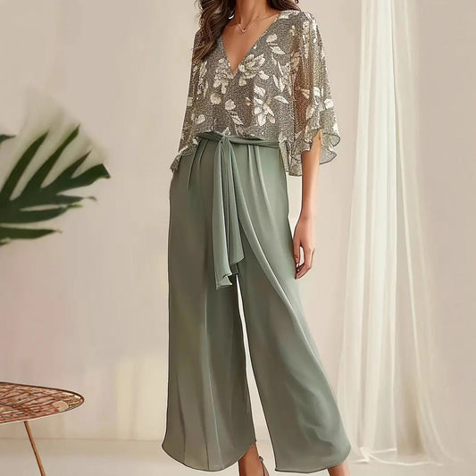 Women's blouse – Relaxed fit – Lightweight breathable fabric – Flowy 3/4 sleeves